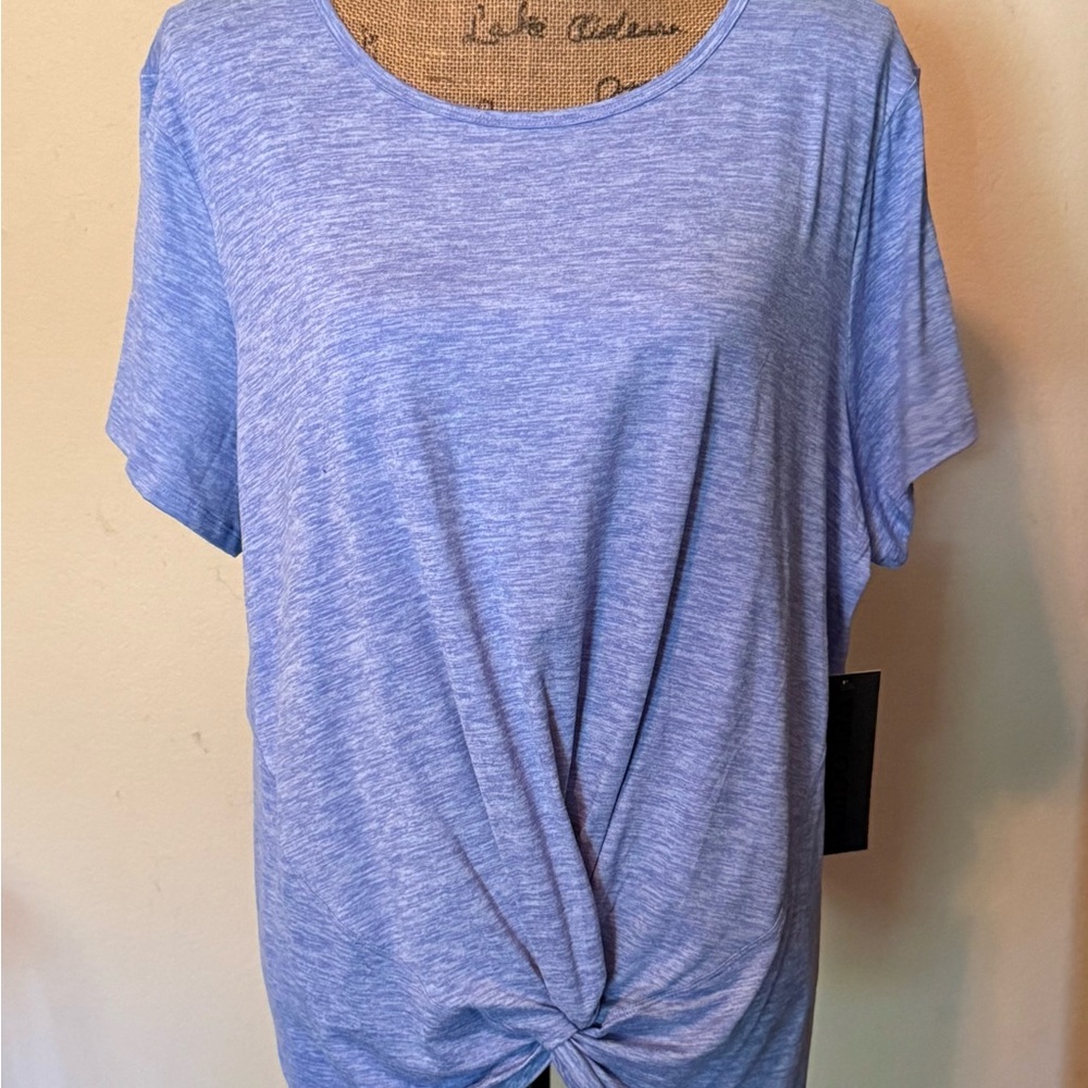 Velocity Blue Tie Front Short Sleeve Tee